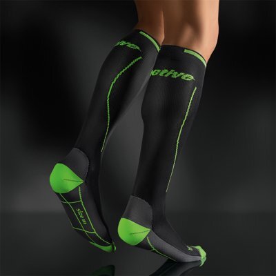 Bort Sportkompressionsstrumpf ActiveColor schwarz-grün>>>>Gr. V