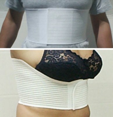 Rippenbandage Damen weiß,Gr.6,Höhe 16cm,120-135cm(Ruthner),