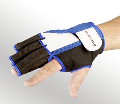 Nachtlagerungs-Schiene FixxGlove classic plus, schwarz-blau-weiß>>>>Gr. S rechts