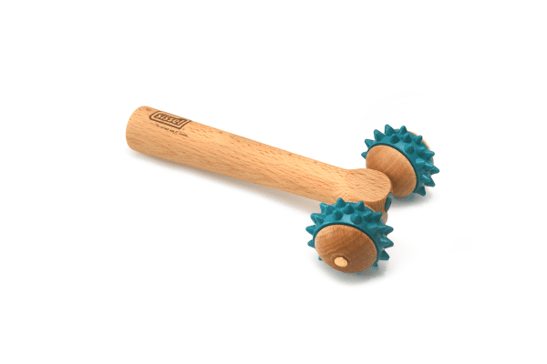 SISSEL Fit Massageroller,T-Roller, holz-blau>>>>
