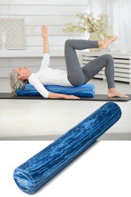 Pilates Roller Pro Soft Sissel 15 x 90 cm inkl.Übungsposter, blau>>>>