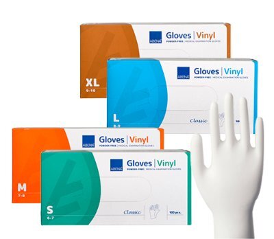 ABENA Vinyl-Handschuhe puderfrei transparent (VPE: 100 Stück)>>>>Gr. S