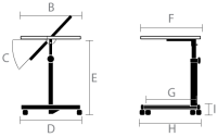 Bett-Tisch Easy Grau Weiss Betttisch Beistelltisch Bett-Tisch kippbar
