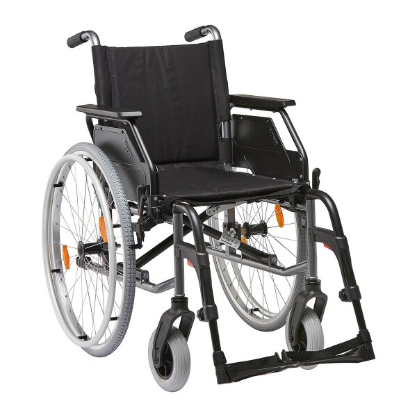 Leichtgewichtrollstuhl CANEO B mit Kombiarmlehnen, PU, anthrazit>>>>SB 42 cm
