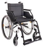 Leichtgewichtrollstuhl CANEO S mit Kombiarmlehnen, und Trommelbremse PU elfenbein>>>>SB 45 cm