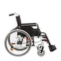 Leichtgewichtrollstuhl CANEO 170, mit Trommelbremse, Schwerlast-Seitenteil,PU,elfenbein>>>>SB 56 cm