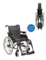 Standardrollstuhl Tomtar MR-S mit Kombiarmlehne, PU mangan grey metallic>>>>SB 45 cm