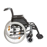 Standardrollstuhl Tomtar MR-S mit Trommelbremse, Kombiarmlehne, PU mangan grey metallic>>>>SB 39 cm