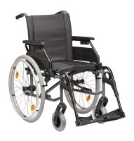 Leichtgewichtrollstuhl Tomtar MR-LG mit Trommelbremse, Kombiarmlehne, PU mangan grey metallic>>>>SB 51 cm