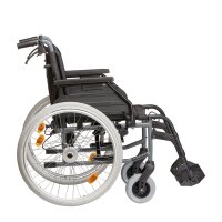 Leichtgewichtrollstuhl Tomtar MR-LG mit Trommelbremse, Kombiarmlehne, PU mangan grey metallic>>>>SB 51 cm