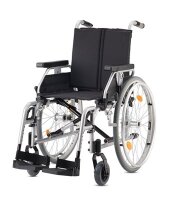 Leichtgewichtrollstuhl Pyro light Kombiarmlehnen, mit Trommelbremse silber-metallic>>>>SB 45 cm
