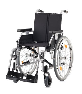 Leichtgewichtrollstuhl Pyro light Kombiarmlehnen, mit Trommelbremse silber-metallic>>>>SB 48 cm