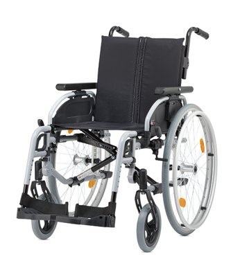 Leichtgewichtrollstuhl Pyro light optima mit Kombiarmlehnen, PU silber-metallic>>>>SB 43 cm