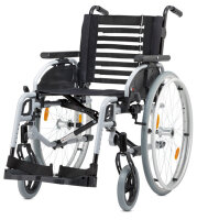 Leichtgewichtrollstuhl Pyro light optima mit Kombiarmlehnen, PU silber-metallic>>>>SB 52 cm