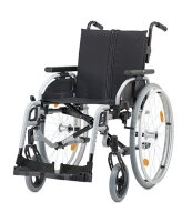 Leichtgewichtrollstuhl Pyro light optima mit Kombiarmlehnen u.Trommelbremse, PU silber-metallic>>>>SB 46 cm