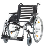 Leichtgewichtrollstuhl Pyro light optima XL, Kombi-Armlehne,PU,m. Trommelbremse silber-metallic>>>>SB 52 cm