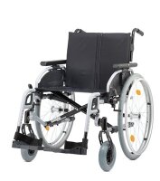Leichtgewichtrollstuhl Pyro light optima XL, Kombi-Armlehne,PU,m. Trommelbremse silber-metallic>>>>SB 58 cm
