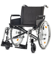 Leichtgewichtrollstuhl Pyro light optima XL, Kombi-Armlehne,PU,m. Trommelbremse silber-metallic>>>>SB 58 cm