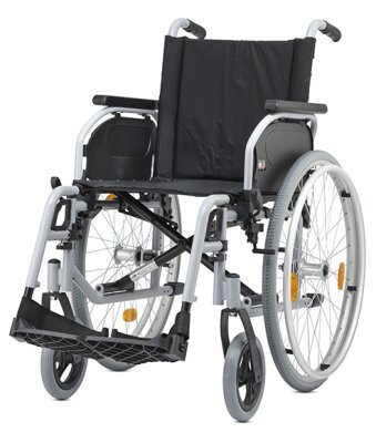 Leichtgewichtrollstuhl Pyro Start Duo-Armlehnen, PU, silber>>>>SB 43 cm