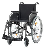 Rollstuhl S-Eco 2, mit Trommelbremse, PU, Duo-Armlehnen, anthrazit-metallic>>>>SB 40 cm