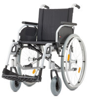 Leichtgewichtrollstuhl Pyro start plus+ mit Trommelbremse Duo-Armlehne,PU>>>>Farbe: silber SB 46 cm