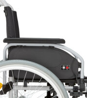 Leichtgewichtrollstuhl Pyro start plus+ mit Trommelbremse Duo-Armlehne,PU>>>>Farbe: silber SB 46 cm