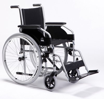 Rollstuhl 708 D, mit Trommelbremse, Armlehne desk, silber>>>>SB 46 cm