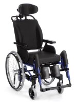 Rollstuhl Netti 4U CE , blau, Trommelbremse, Kopfstütze>>>>SB 45 cm