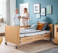 Pflegebett DALI mit Holzhaube u. Kabelhandschalter 90x200...