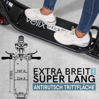 Velix E-Kick 20 Pro E-Scooter - Elektroroller nach eKFV mit wechselbarem Lithium-Akku