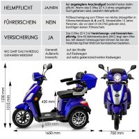 E-Trike 25 V.3 Lithium, Blau