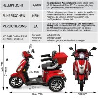 E-Trike 25 V.3 Lithium, Rot