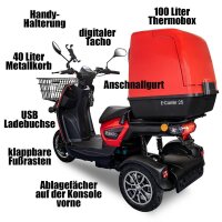 Rolektro E-Carrier 25 V.2 Blei-Gel, Rot, mit XXL-Koffer