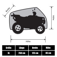 Quad ATV Abdeckplane XL 250x125x85cm - Fahrzeug Outdoor Abdeckung Abdeckhaube Schutzhülle Cover Plan