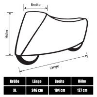 Motorrad-Abdeckplane XL 246x104x127cm - PVC Motorradplane Motorrad Roller Abdeckung Outdoor Abdeckha