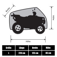 Quad ATV Abdeckplane L 220x125x85cm - Fahrzeug Outdoor Abdeckung Abdeckhaube Schutzhülle Cover Plane