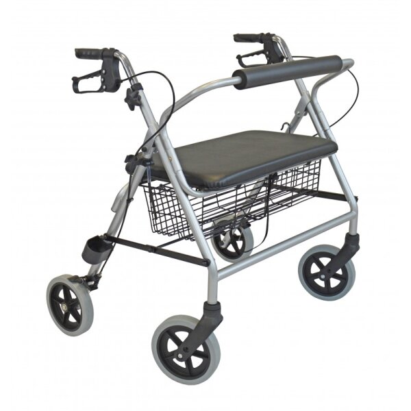 R225 XL - SB 65 Rollator/Gehwagen für Schwergewicht, Farbe silber