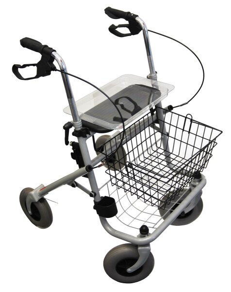 Rollator PlusStandardrollator mit Gitter, Farbe silber