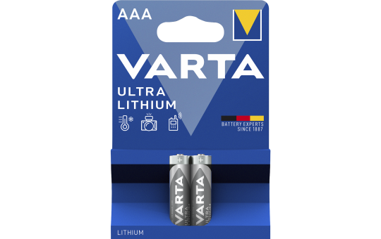 Micro-Batterie VARTA Professional Lithium, Typ AAA/6103, 2er-Blister