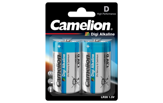 Mono-Batterie CAMELION  Digi Alkaline 1,5 V, Typ D/LR20, 2er Blister