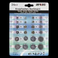 Knopfzellen-Sortiment Alkaline und Lithium, 24-teilig