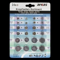 Knopfzellen-Sortiment Alkaline und Lithium, 24-teilig