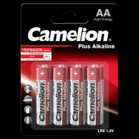 Mignon-Batterie CAMELION Plus Alkaline 1,5 V, Typ AA/LR6, 4er-Blister