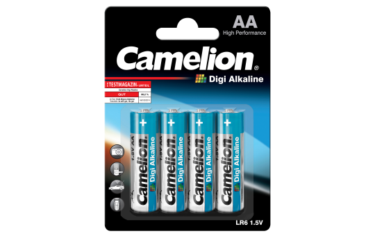 Mignon-Batterie CAMELION Digi Alkaline 1,5 V, Typ AA/LR6, 4er-Blister