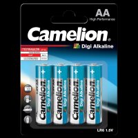 Mignon-Batterie CAMELION Digi Alkaline 1,5 V, Typ AA/LR6, 4er-Blister