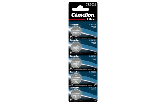 Knopfzelle CAMELION CR2025, 3,0V, Lithium, 5er-Blister