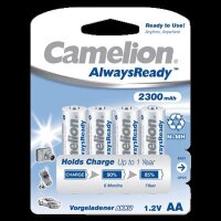Mignon-Akku CAMELION AlwaysReady, NiMH, 2.300mAh, Typ AA, 4er-Blister