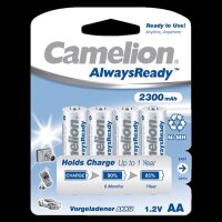 Mignon-Akku CAMELION AlwaysReady, NiMH, 2.300mAh, Typ AA, 4er-Blister