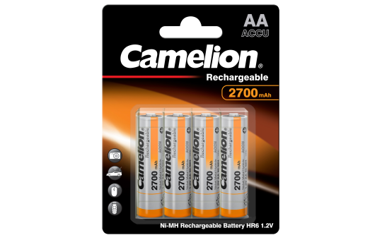 Mignon-Akku CAMELION 1,2 V, 2.700 mAh, Typ AA, NiMH, 4er-Blister