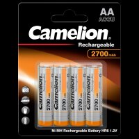 Mignon-Akku CAMELION 1,2 V, 2.700 mAh, Typ AA, NiMH, 4er-Blister